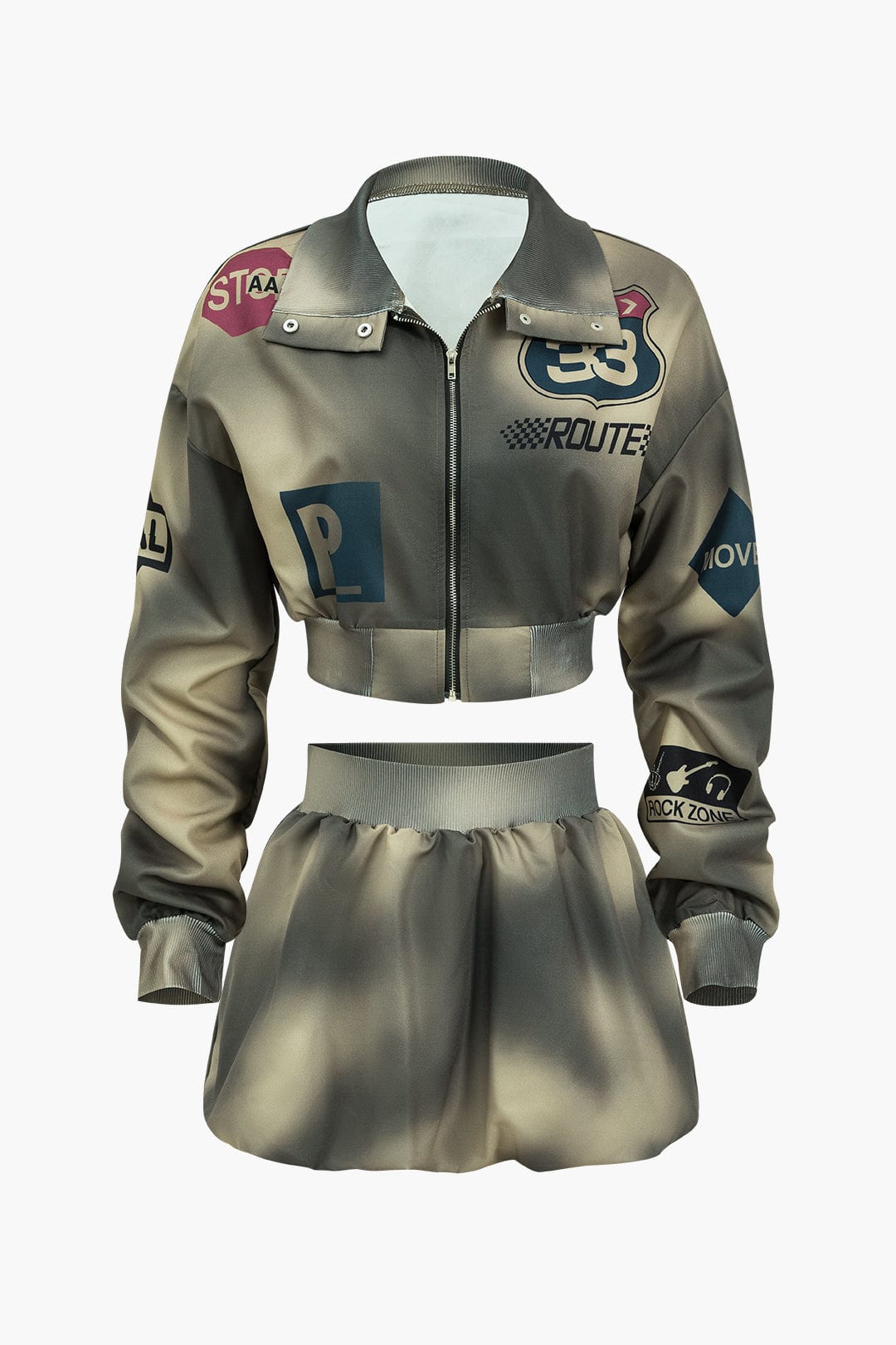 Sarah | Stylishes Bomberjacken-Set mit Ballonrock