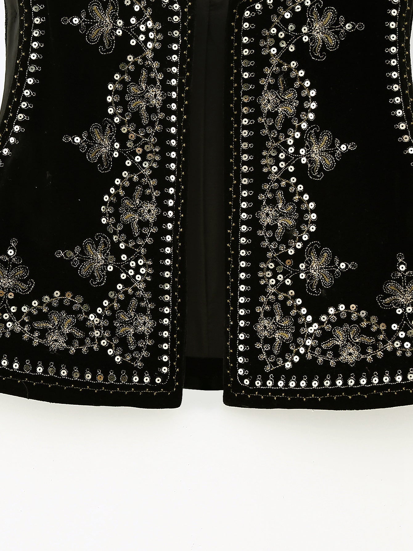 Jane – Retro Damenweste aus Samt mit Stickerei