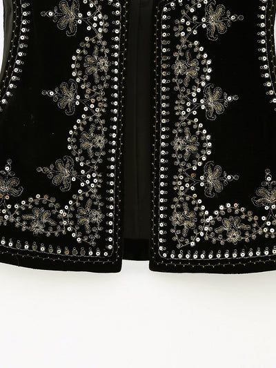 Jane – Retro Damenweste aus Samt mit Stickerei