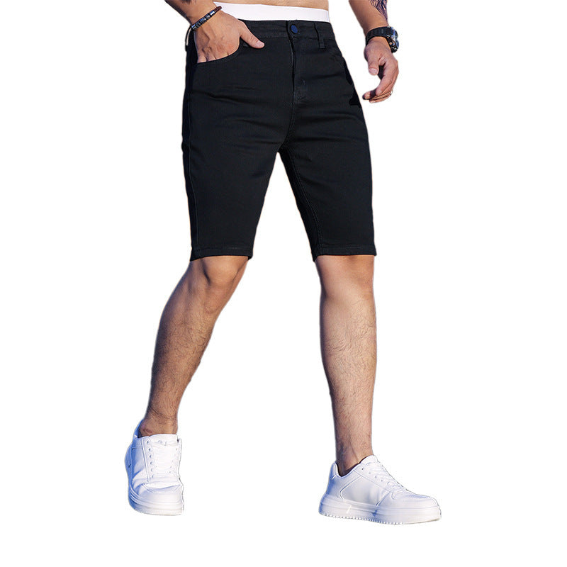 Howard – Dreifarbige Stretch-Enganliegende Herren-Denim-Shorts
