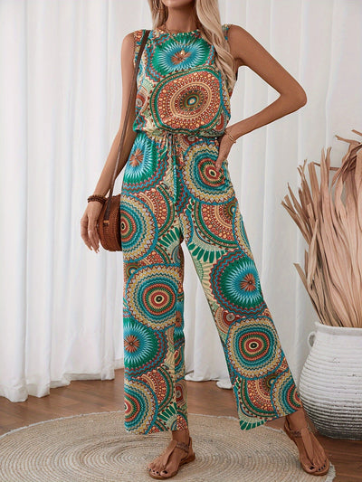 Trendiger Damen Jumpsuit mit Mandala-Print für den Sommer - BohoStrahl