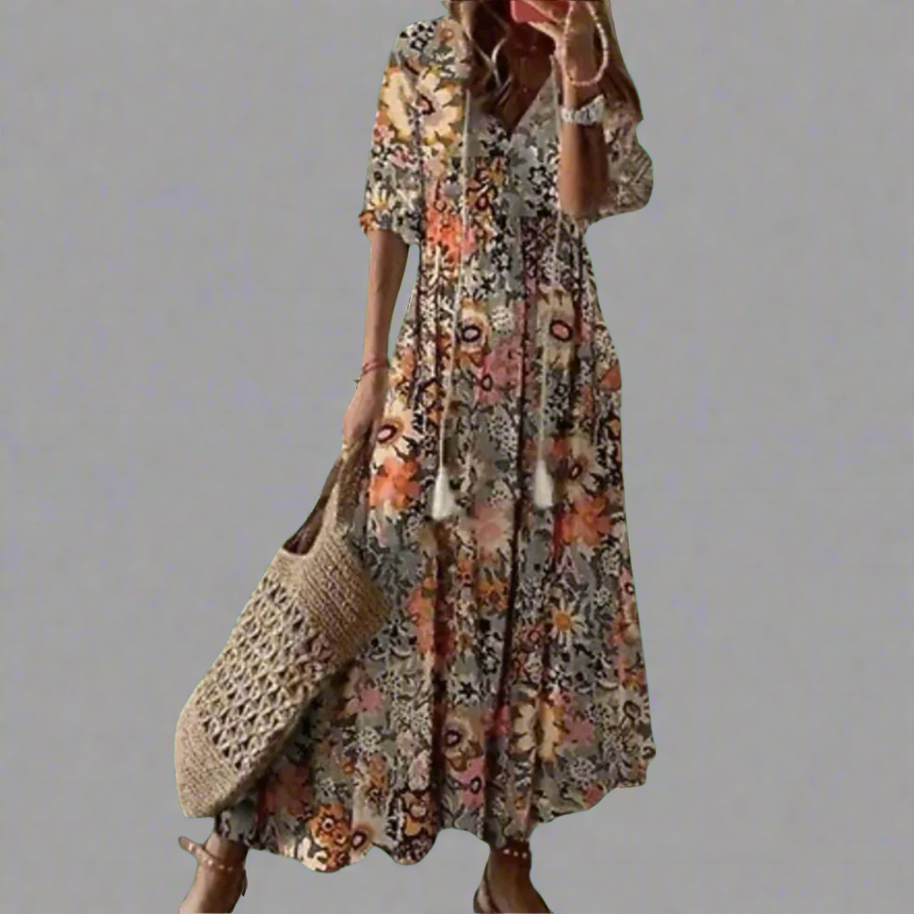 Almuth | Premium Sommerkleid mit Druckdesign