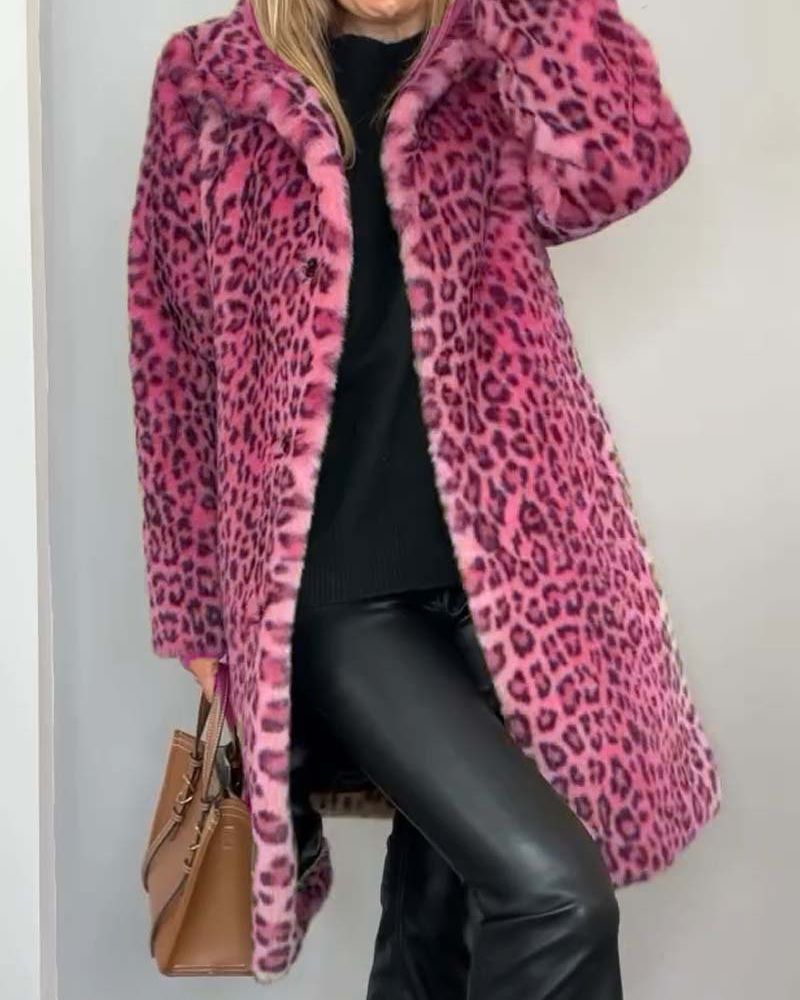 LEIA - Lange weiche Leopardenjacke