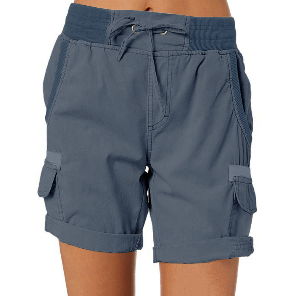 Damen Cargoshorts mit elastischem Bund – Bequeme Freizeithose, Casual Style, ideal für Sommer & Outdoor