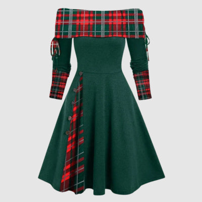 Audrey – Damenkleid mit großer Taille und asymmetrischem Schnitt