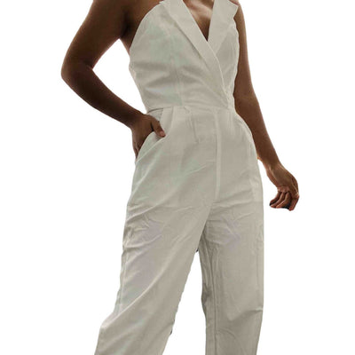 Damen Eleganter Jumpsuit mit weitem Bein und Bandeau-Ausschnitt – Perfekt für Abend, Party & Events