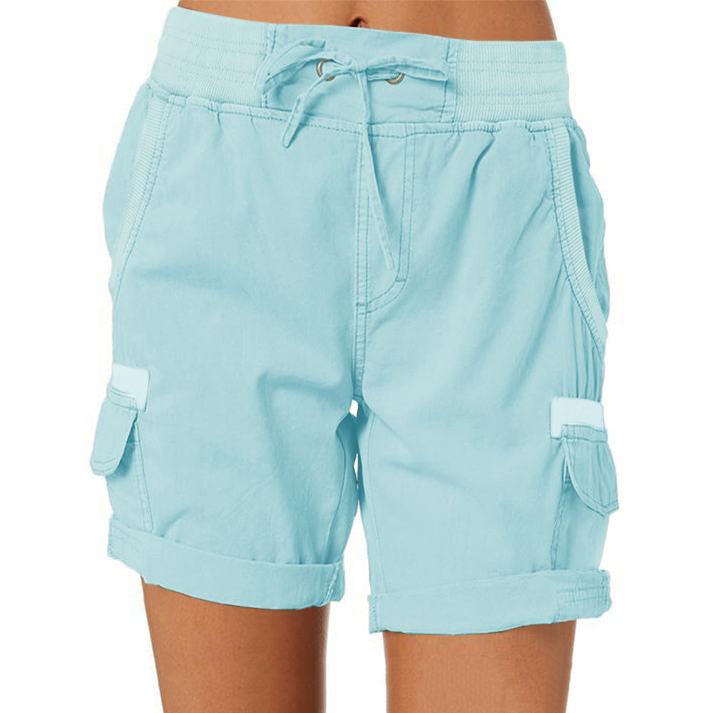 Damen Cargoshorts mit elastischem Bund – Bequeme Freizeithose, Casual Style, ideal für Sommer & Outdoor