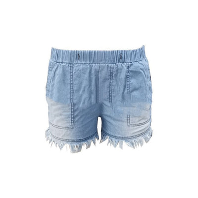 Rory – Elastische Jeansshorts mit Fransen