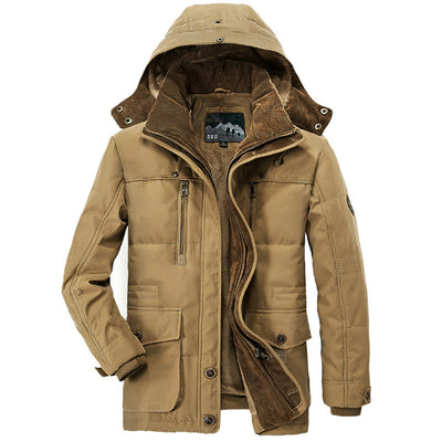 David – Dicke Baumwolljacke mit Kapuze und Taschen
