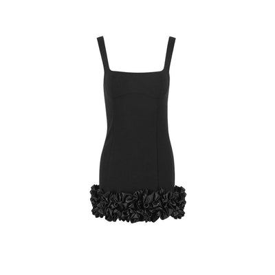 Ann – Schwarzes Camisole-Kleid mit eckigem Kragen