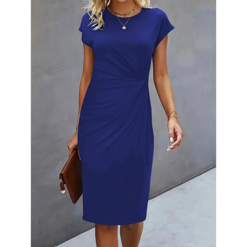 Elegantes Midi-Kleid Damen Kurzarm – Business & Anlass