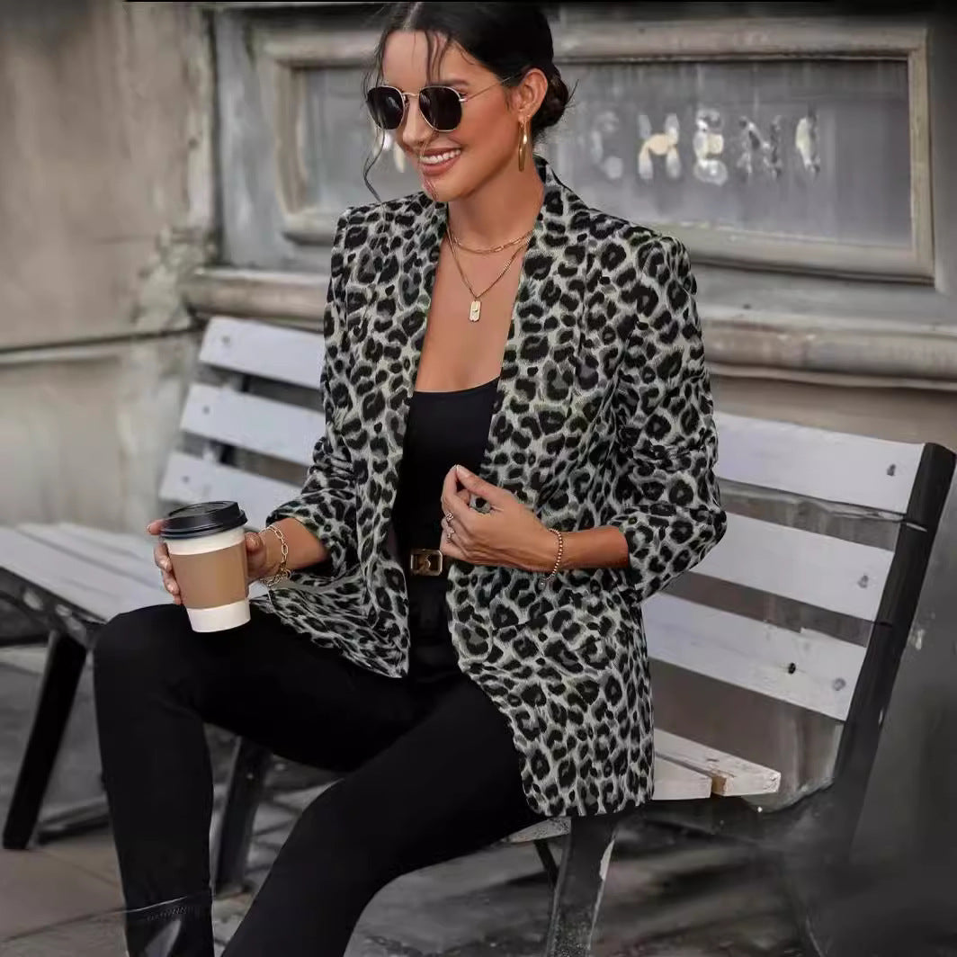 Joy – Leopard Print Damenjacke im Slim Fit
