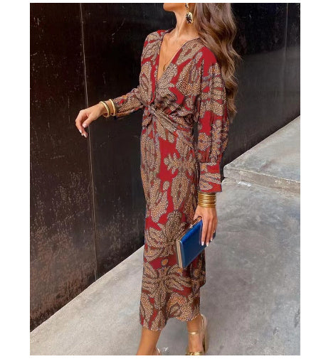 Phoebe – Gemaltes Damenkleid mit Dreiviertelärmeln