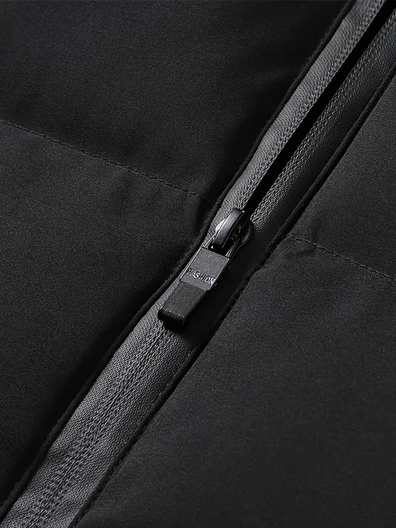 Wyatt | Schwarze Ärmellose Herren-Winter-Steppweste mit Reißverschluss