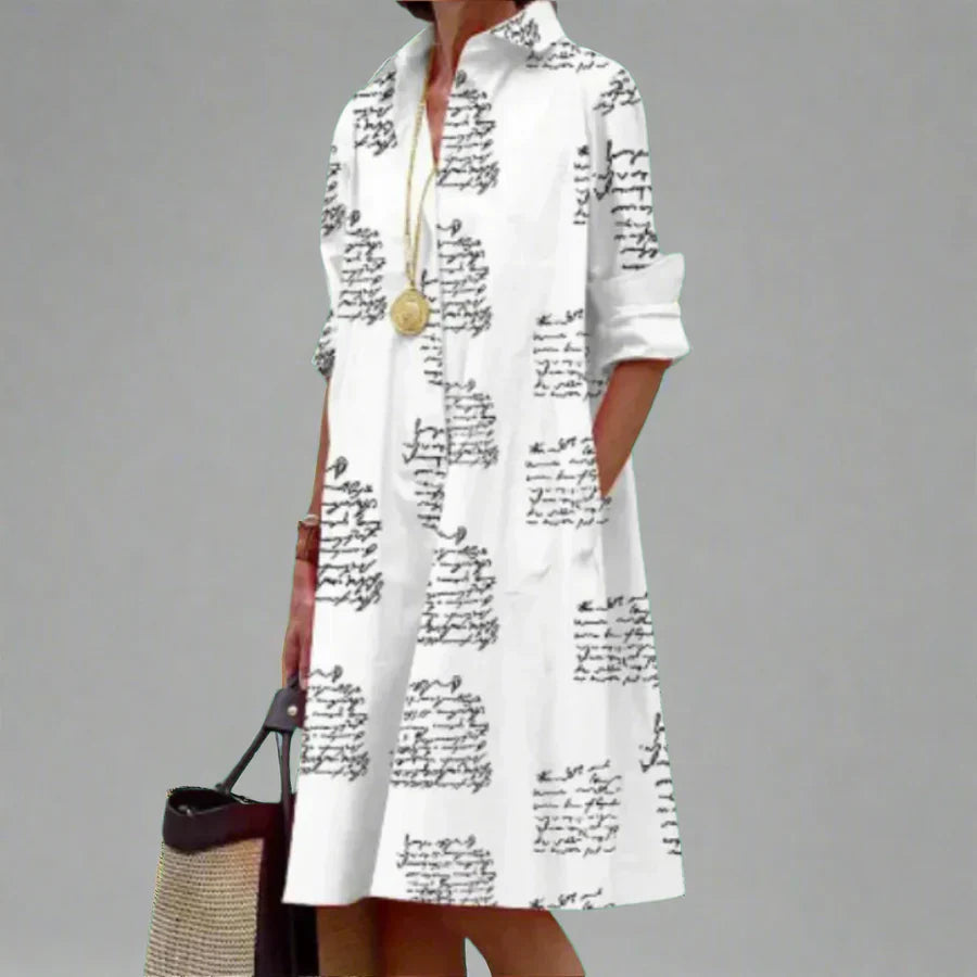 Christiana | Elegantes Langarmkleid mit Tasche