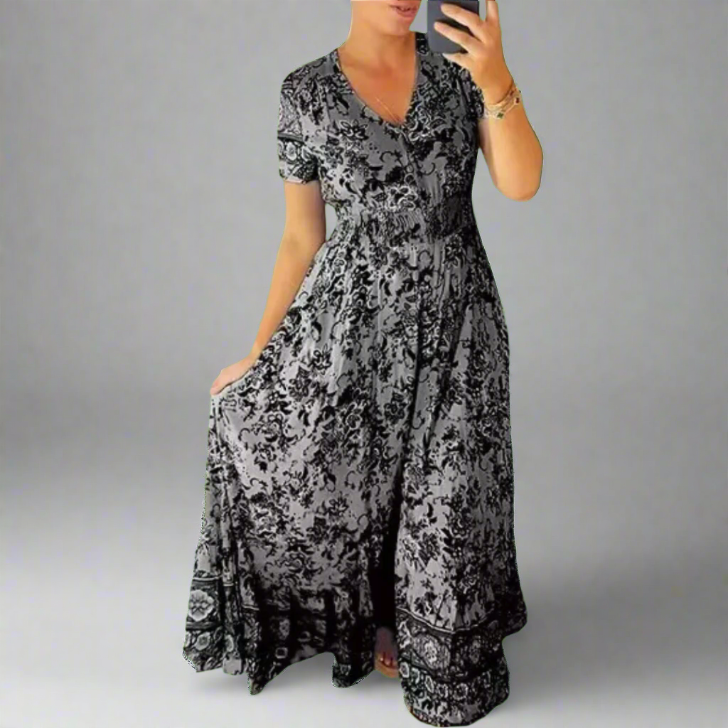 Gritta | Elegantes Blumenmuster Kleid