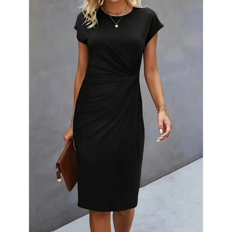 Elegantes Midi-Kleid Damen Kurzarm – Business & Anlass