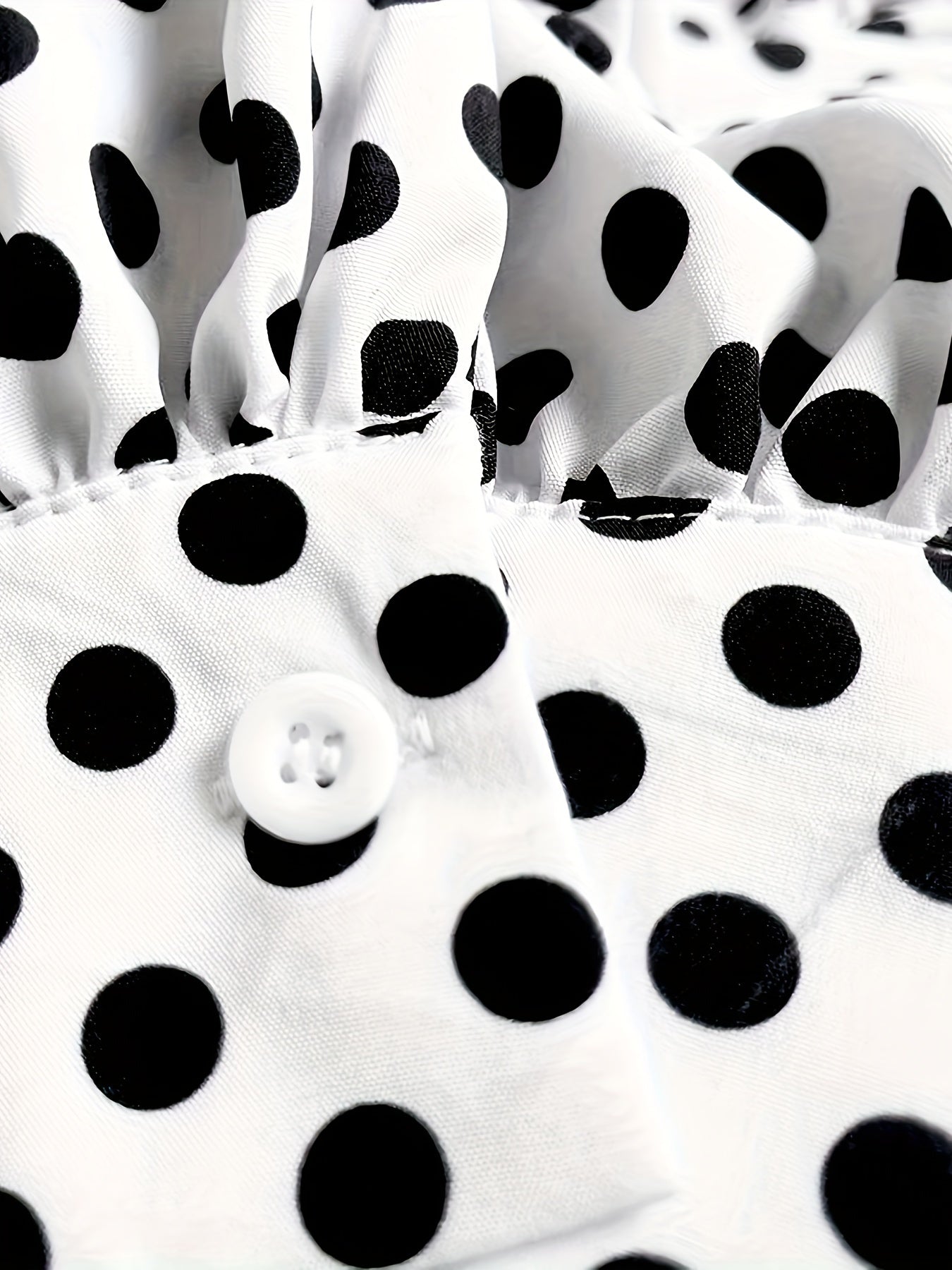 Polka Tupfen Kleid Elegantes Langarm Mini Kleid mit Stehkragen