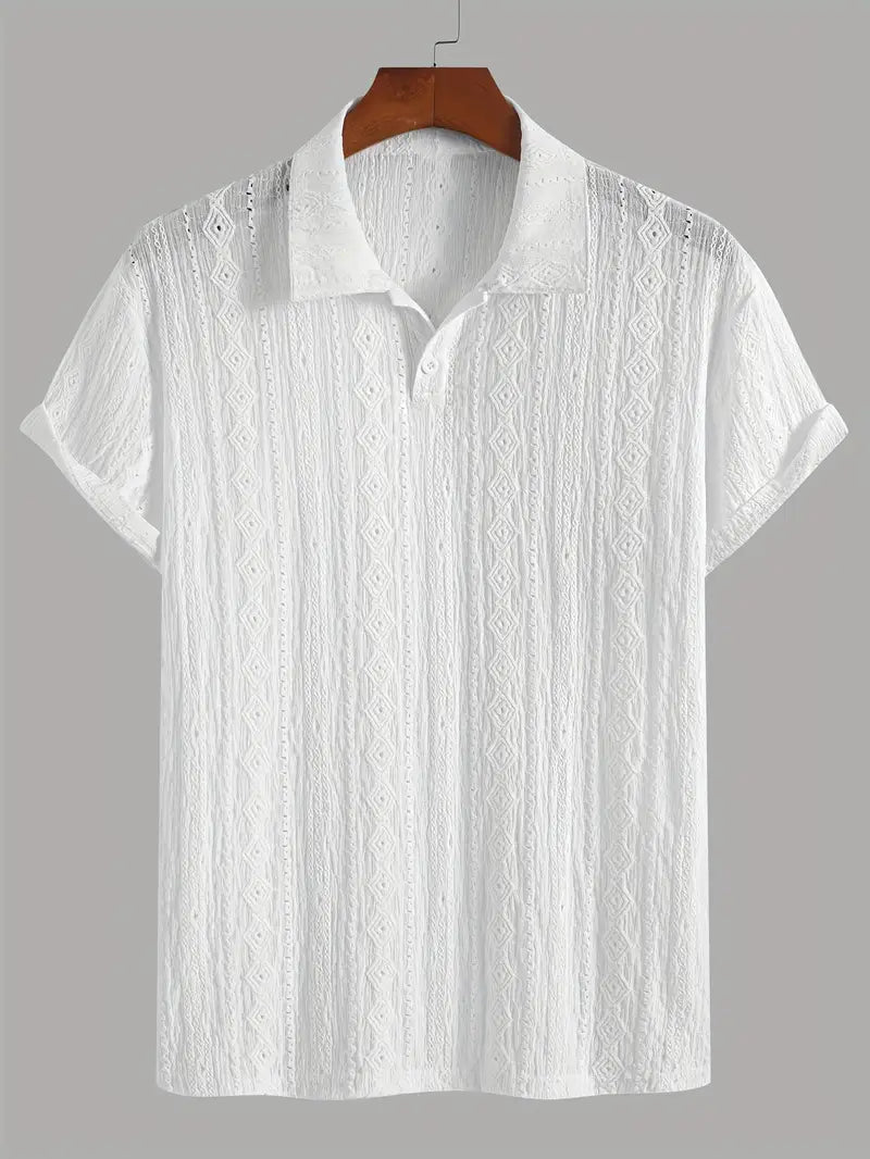 Orson - Lässiges Strickhemd mit kurzen Ärmeln für Männer