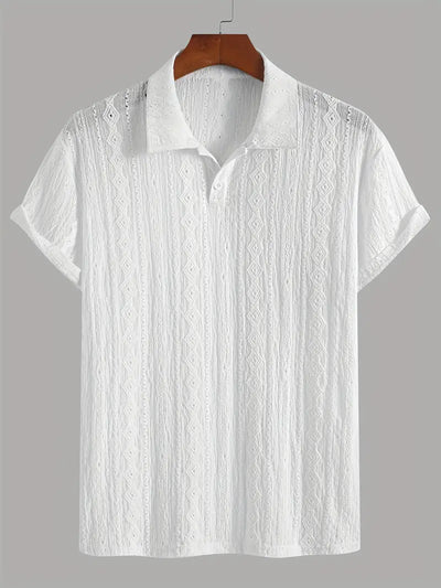 Orson - Lässiges Strickhemd mit kurzen Ärmeln für Männer