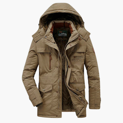 Herren Winterparka mit Kapuze und warmer Fütterung