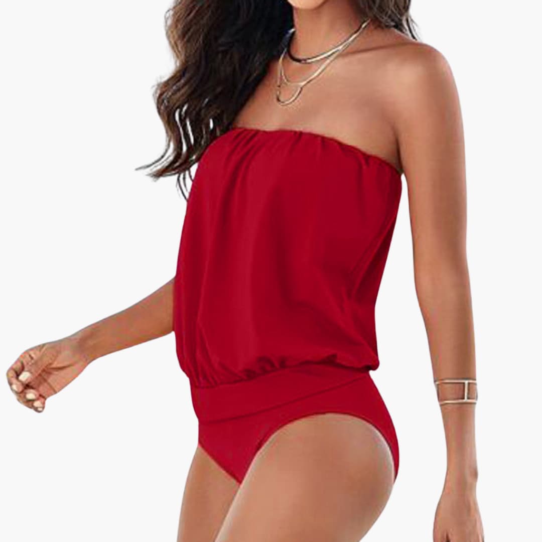 Eleganter Bandeau-Badeanzug - Damen Bademode für den Sommer