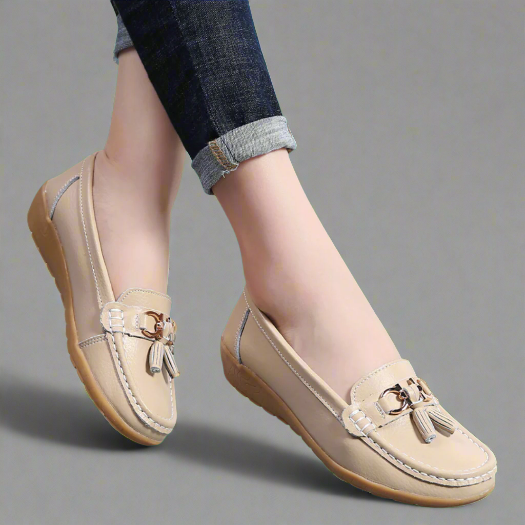 Ulfrida | Orthopädische Leder Mokassins Komfort und Stil