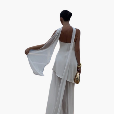 Schulterfreies Abendkleid für Damen - Maxi mit hohem Schlitz