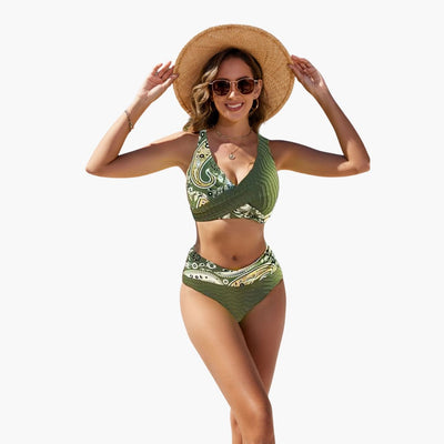 Eleganter Crossover-Bikini - Damen Zweiteiler für den Sommer