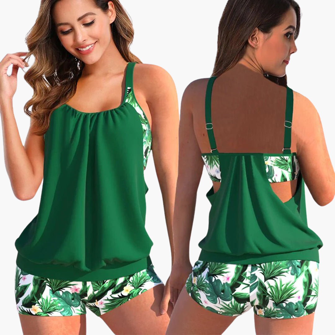 Tankini-Set für Damen - mit Bauchweg-Effekt und verstellbaren Trägern