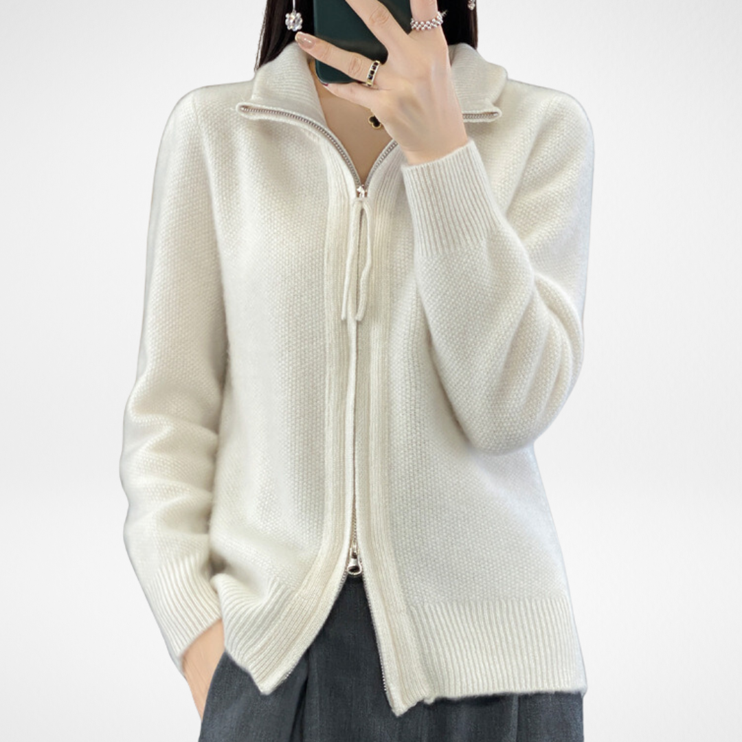 Giovana | Cashmere-Cardigan mit Reißverschluss