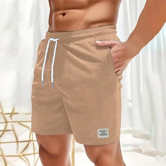 Lonie - Elastische Cord-Shorts mit Kordelzug für Herren