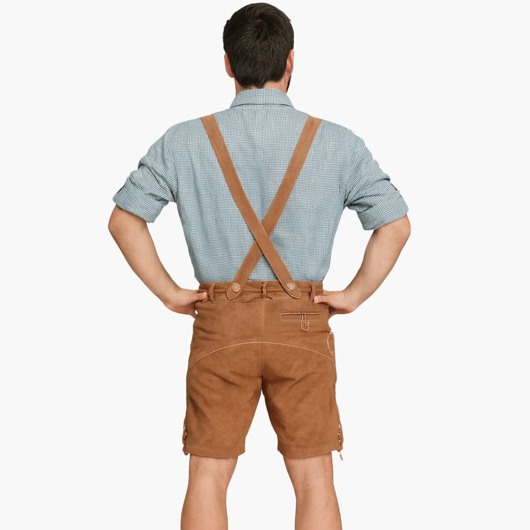 Helle Lederhose mit Hemd für Herren - Oktoberfest 2025