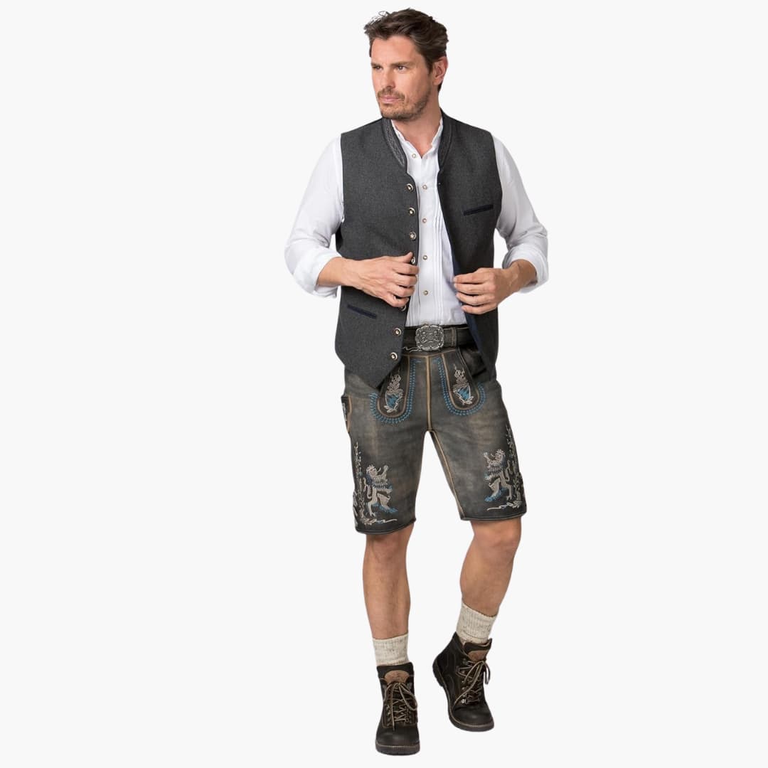 Stehkragen Trachten weste für Herren - Oktoberfest 2025