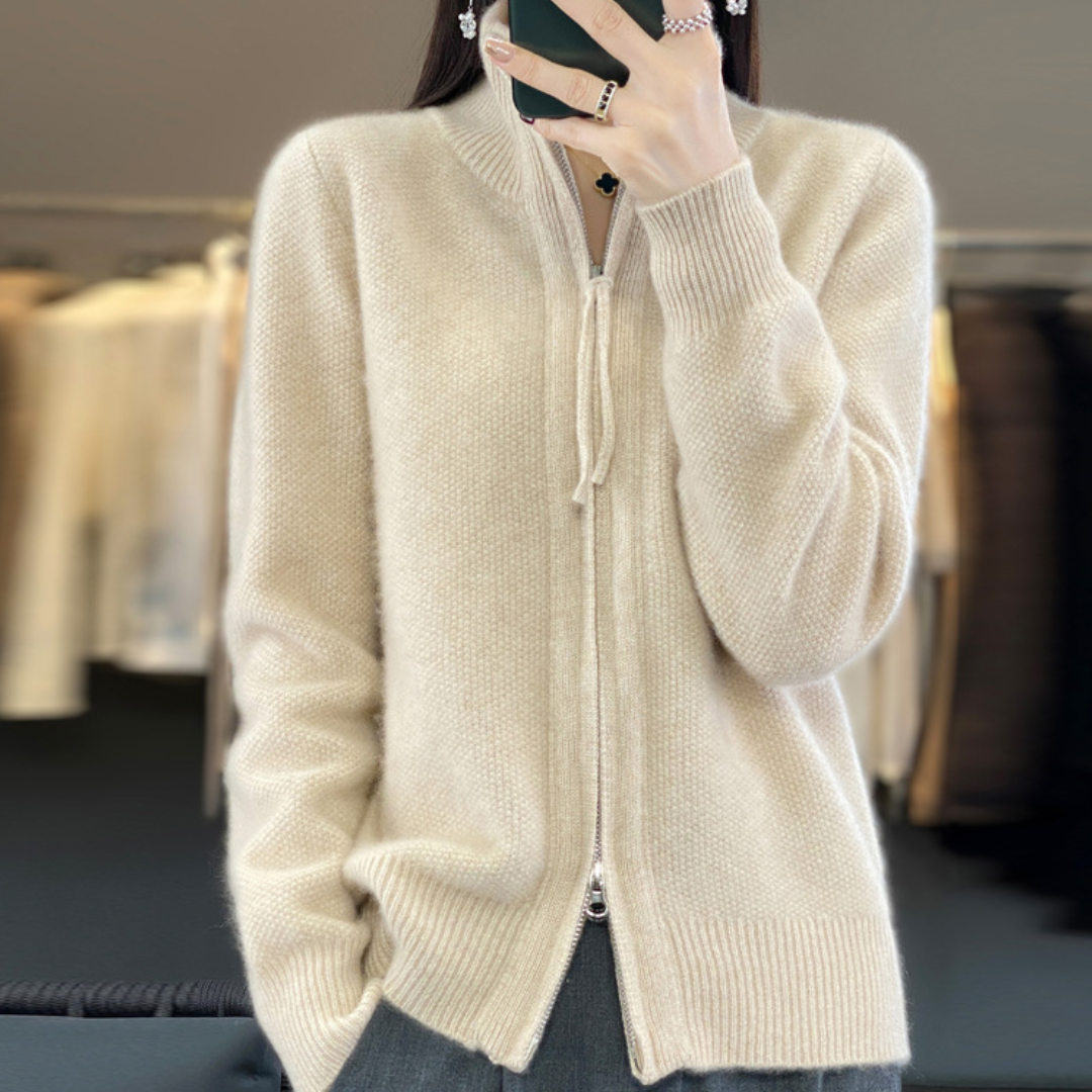 Giovana | Cashmere-Cardigan mit Reißverschluss