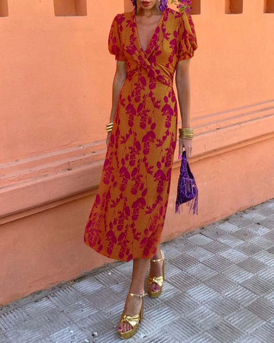 Angelina - Atemberaubendes Midikleid mit V-Ausschnitt