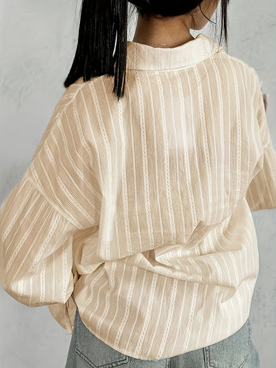 Langarm Leinenhemd mit Kragen und Knopfleiste – Casual Stil für Herbst bis Sommer