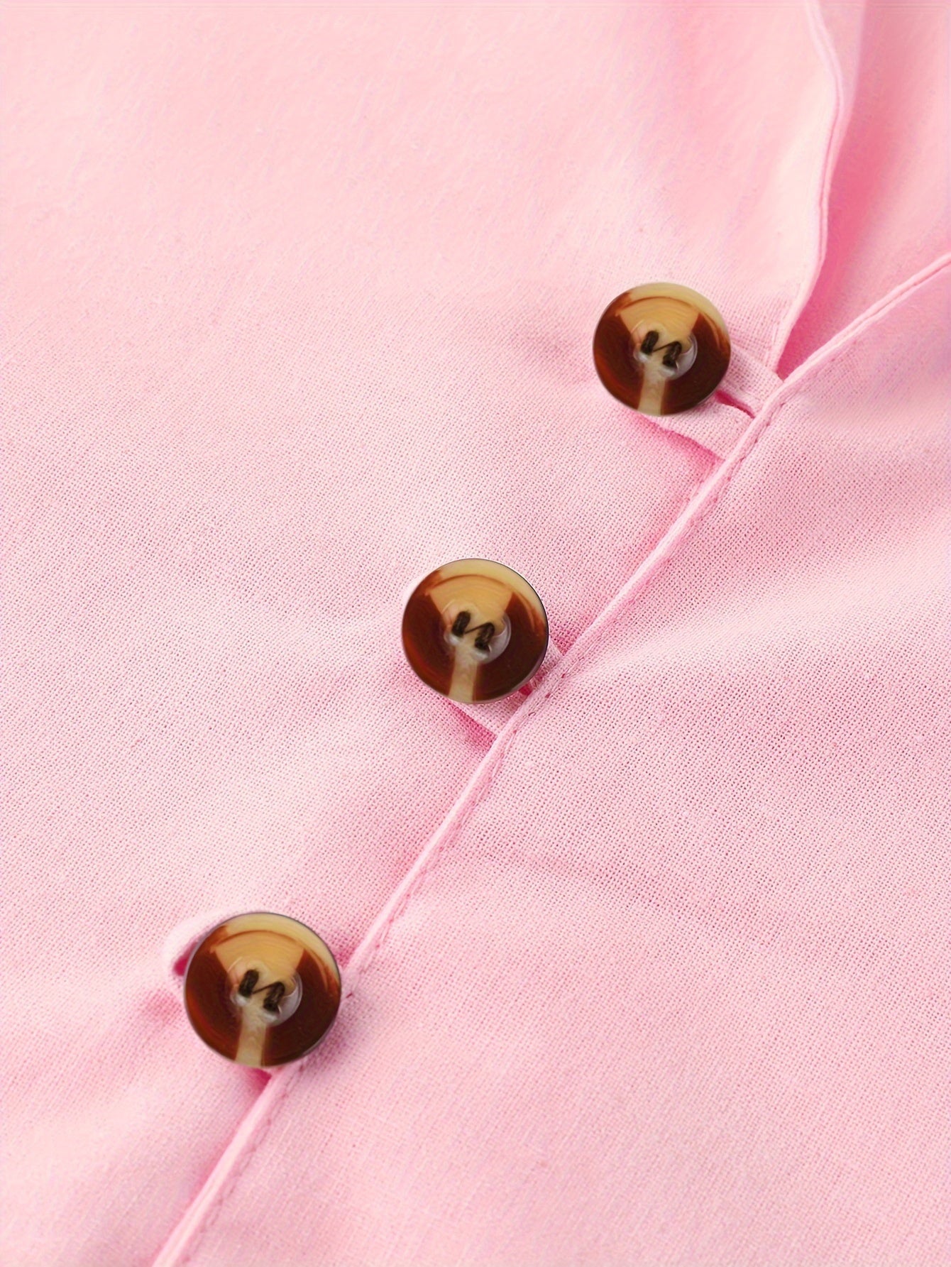 Sommer-Leinenhemd – Kurzarm, Baumwollmischung, Stehkragen & Knopfdetails