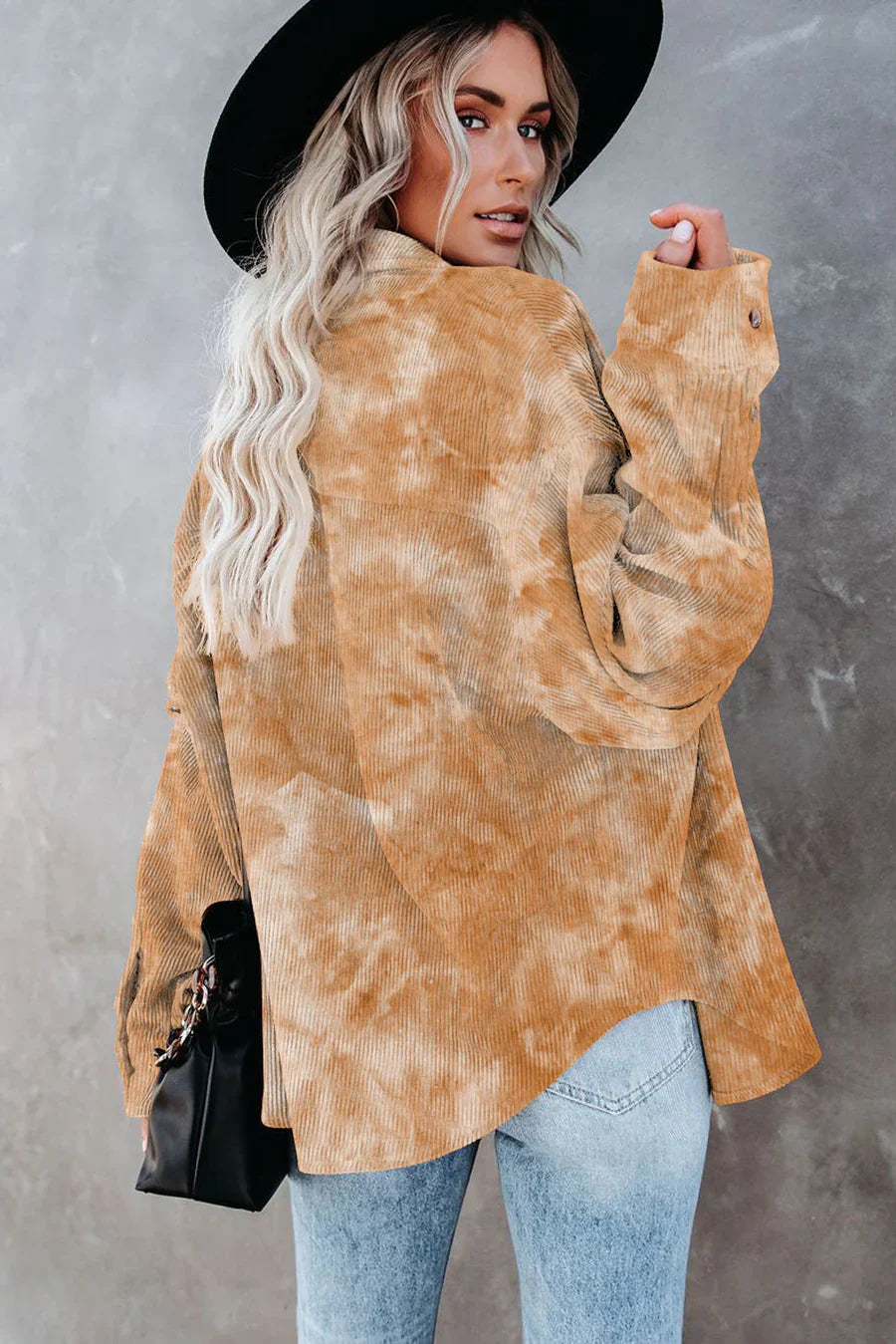 Stylisches tie-dye cordhemd für damen