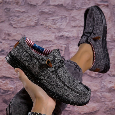 Herren Slip-On Loafers – Bequeme & Rutschfeste Freizeitschuhe mit Flaggen-Design