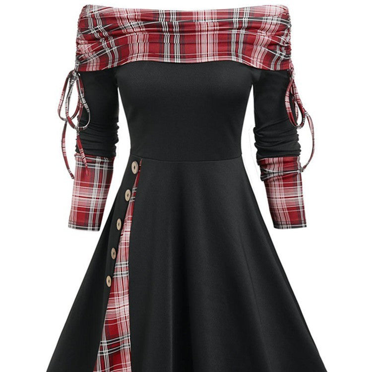 Audrey – Damenkleid mit großer Taille und asymmetrischem Schnitt