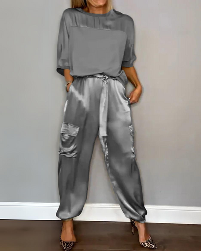 Elisa™ - Set mit halben Ärmeln aus Satin