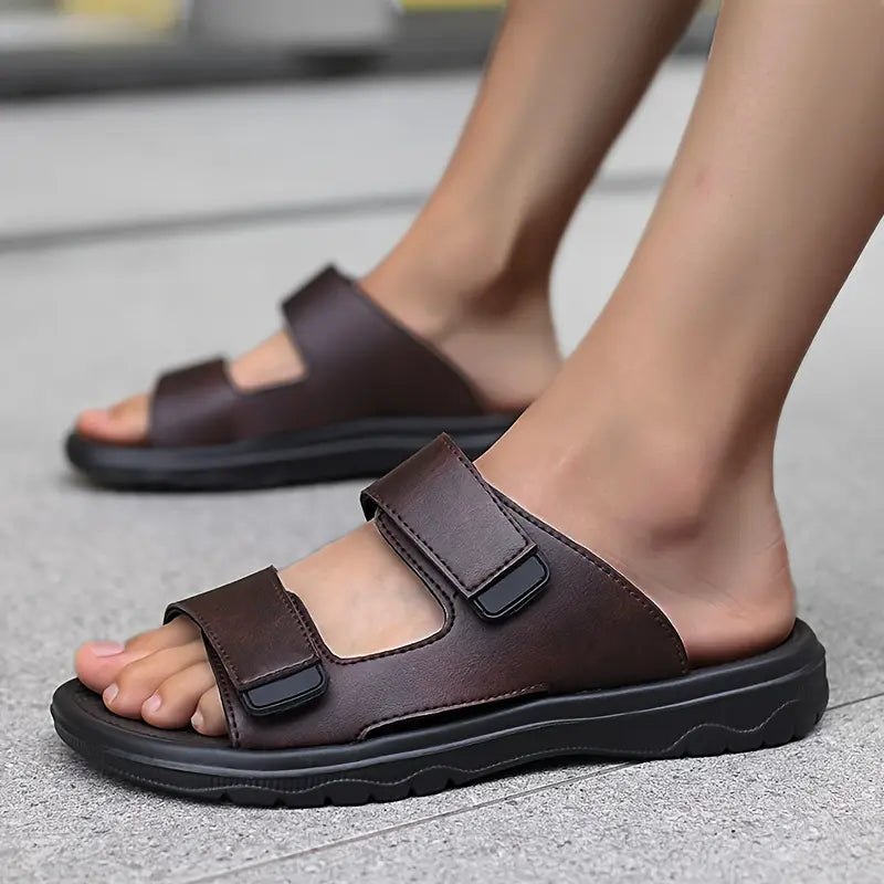 Nicholas - Herren Solid Farbe offene Zehe atmungsaktiv Hausschuhe