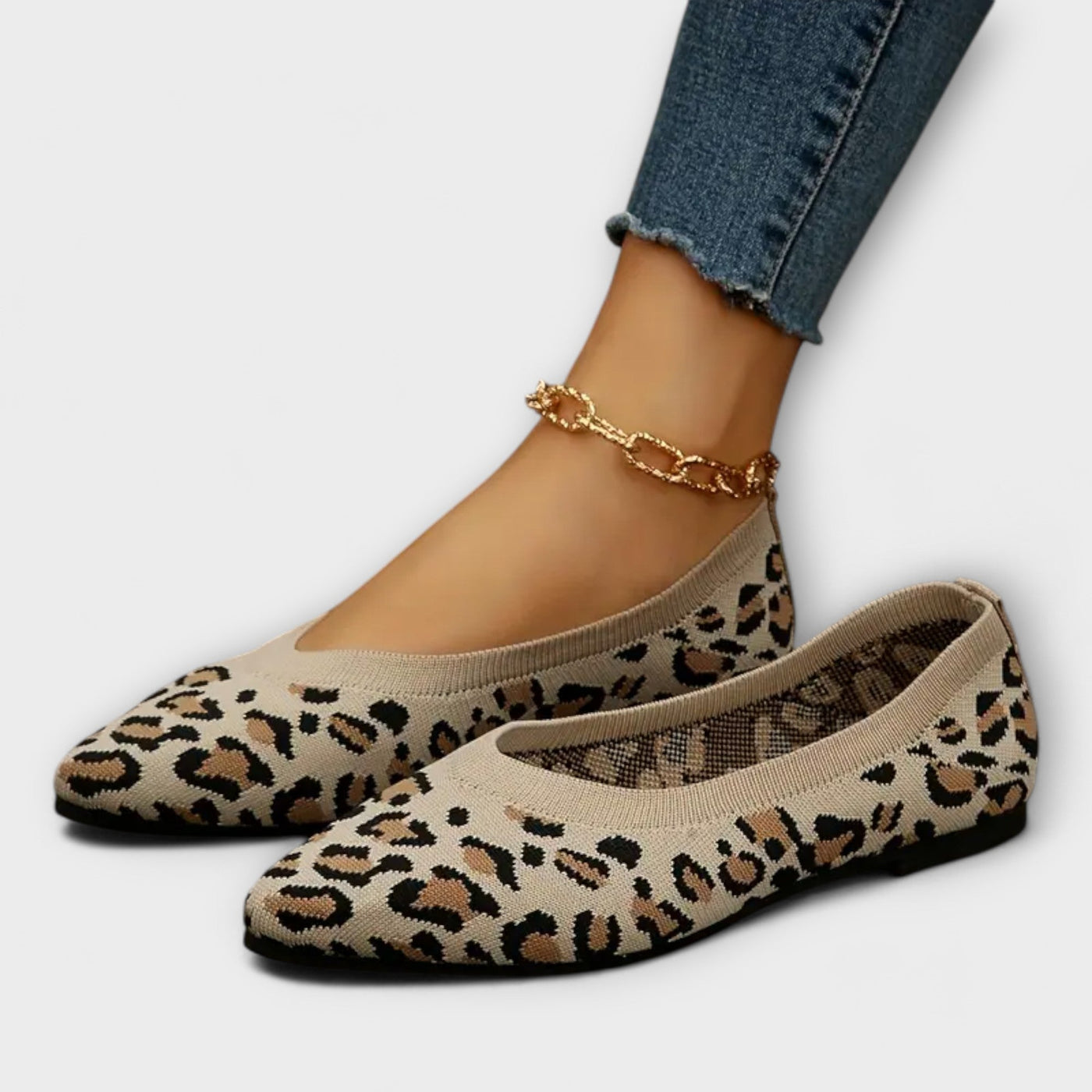 Leopard gemusterte spitze Flats