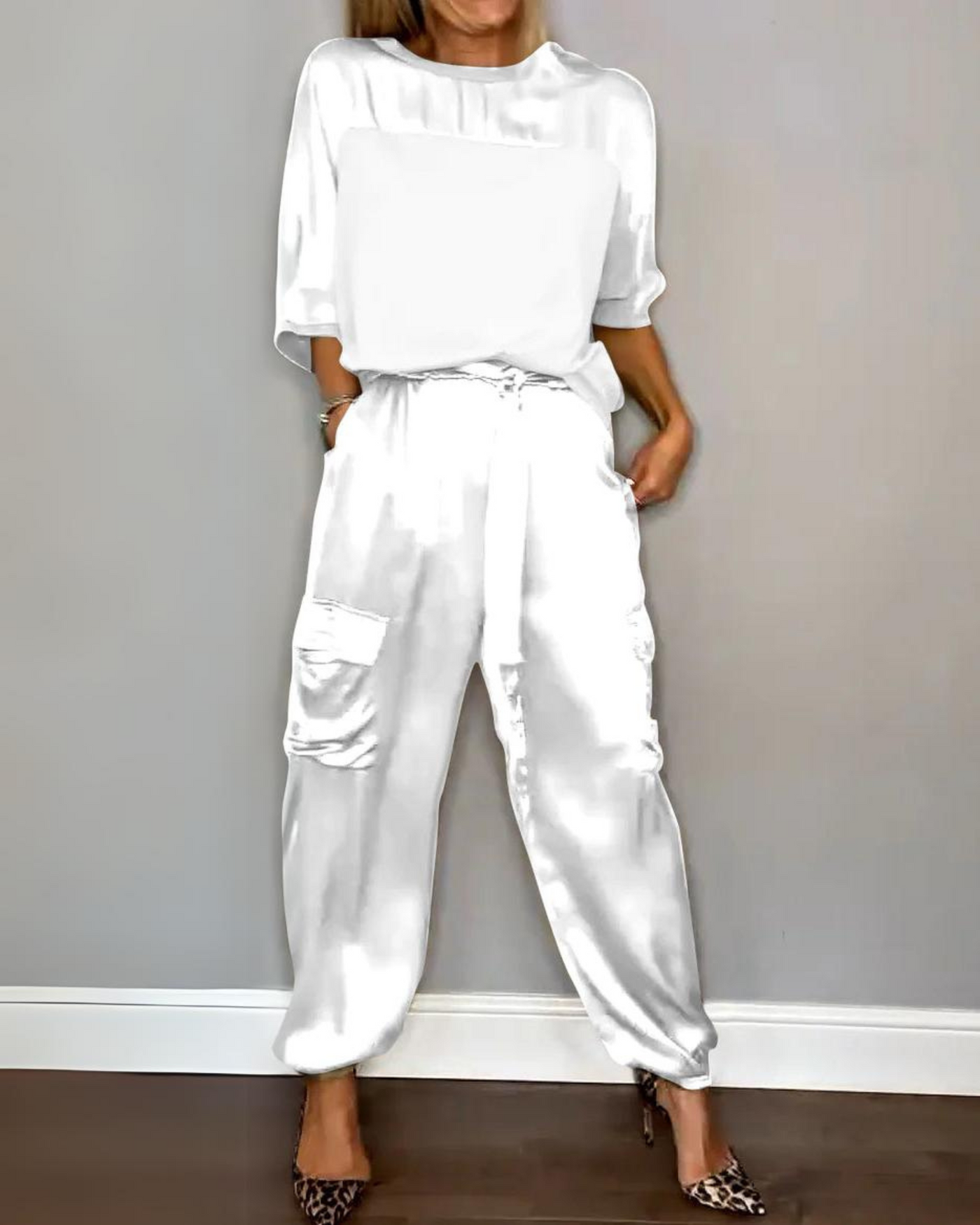 Elisa™ - Set mit halben Ärmeln aus Satin