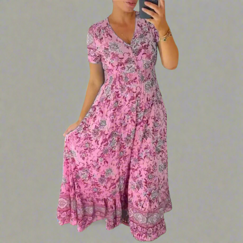 Gritta | Elegantes Blumenmuster Kleid