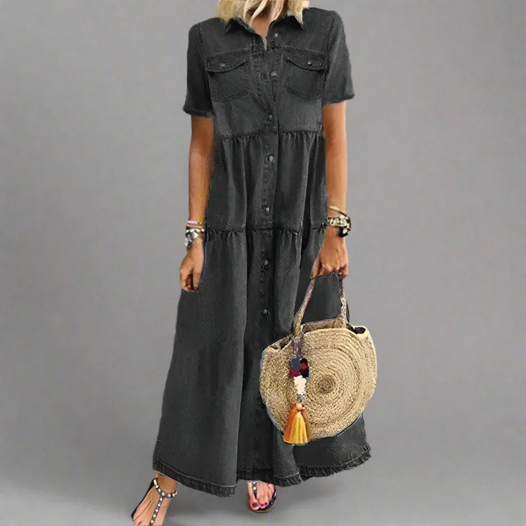 Veronike | Lässiges Kurzarmkleid mit Tasche