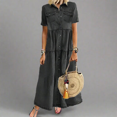 Veronike | Lässiges Kurzarmkleid mit Tasche