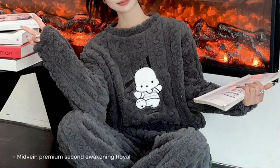 Sabine – weiches, thermisches komfort-fleece-pyjama-set für damen