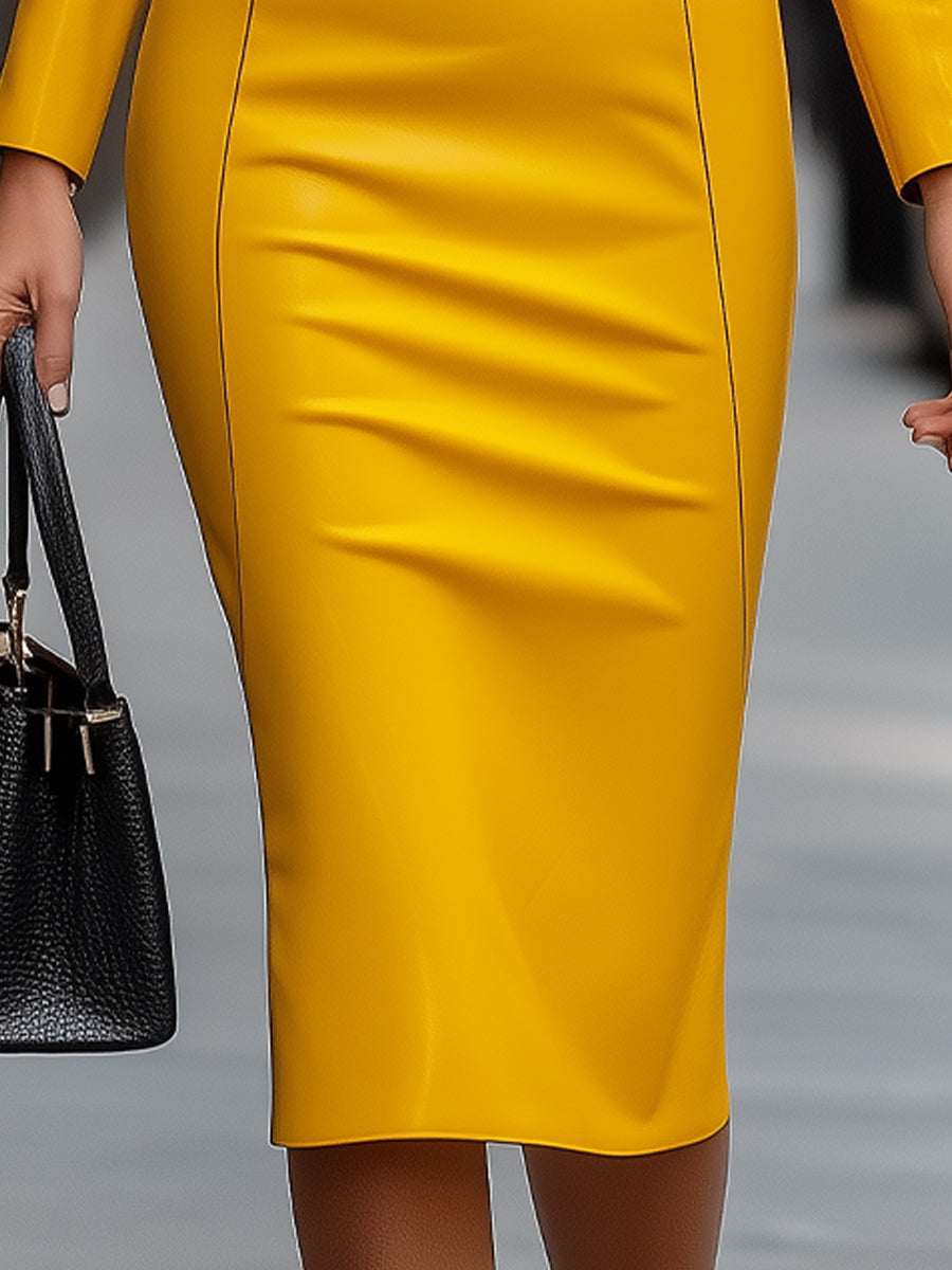 Millie | Anspruchsvolles Bodycon-Kleid aus schwarzem Kunstleder